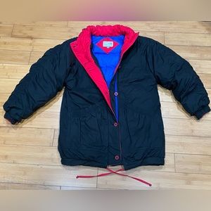 Rare Vintage 90’s Women’s French Navy Black Duck Down Heavy Puffer Jacket Sz M